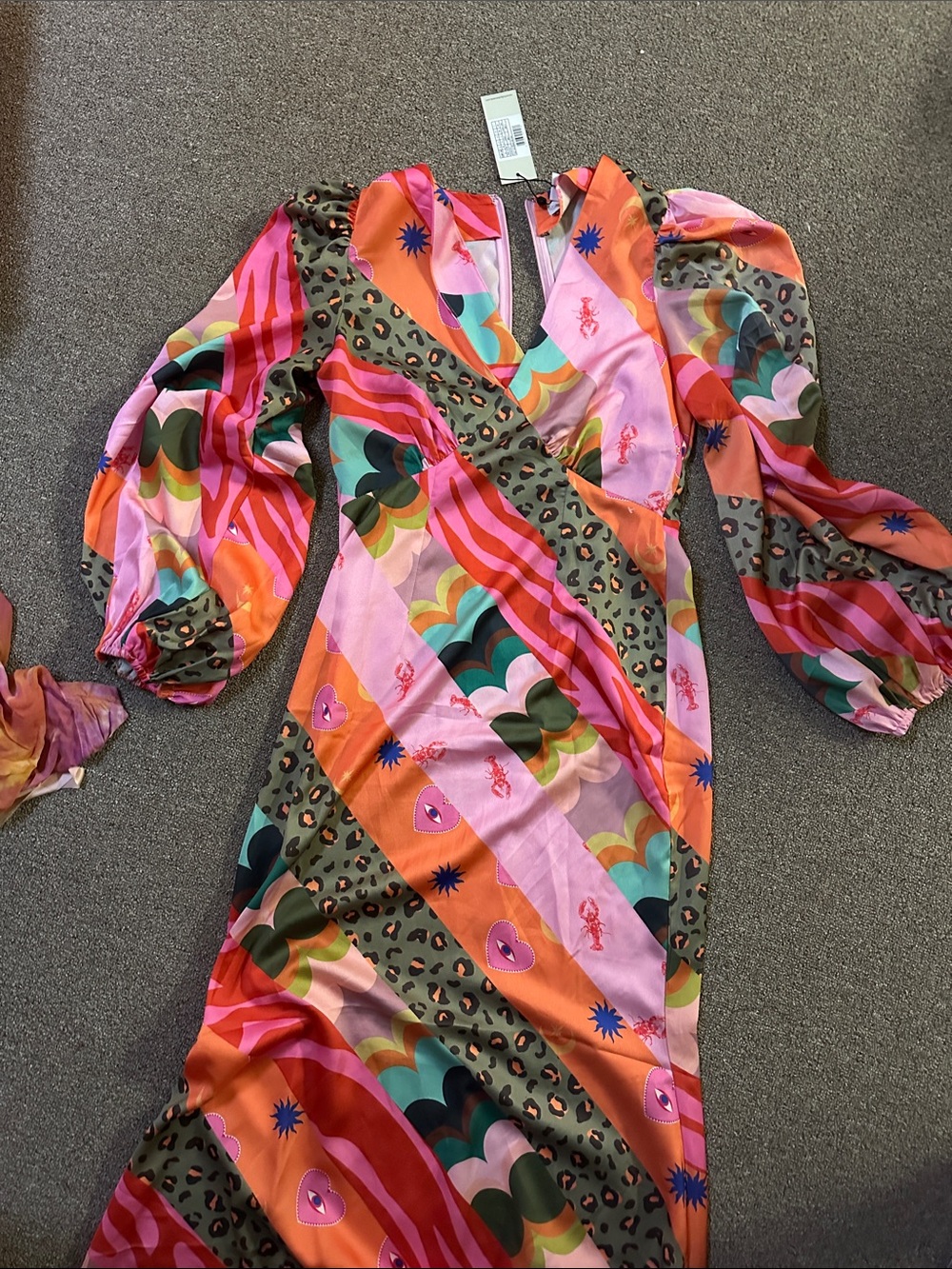 Women’s Multicolor Printed Wrap Midi Dress